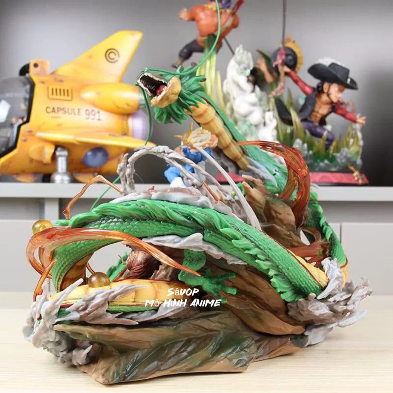 Tặng kèm led Mô hình Son goku và Vegeta đại chiến cao 35cm