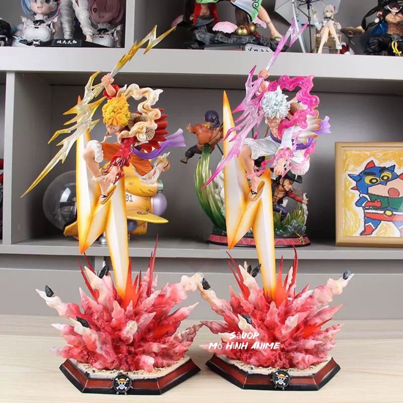 Mô hình Luffy Nika Gear 5 lightning tia set cao cấp cao 46cm có Led xịn (Mô hình Anime One Piece figure)