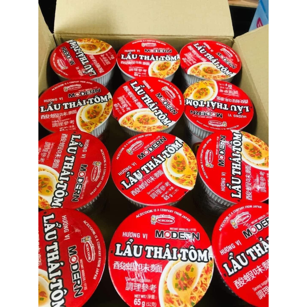 Thùng mỳ ly modern lẩu thái tôm - 24ly x 65g