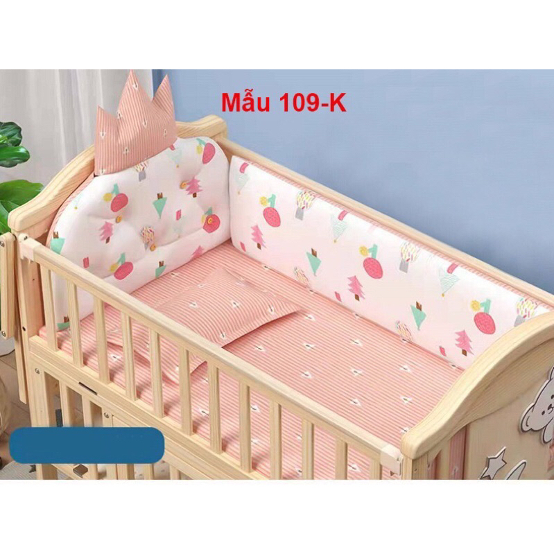 Bộ Quây Cũi Hoàng Gia Cao Cấp, Bao Gồm 4 Mặt  Quây Nôi Em Bé kích thước 100x56 & 116x66