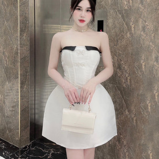 Váy tapta cúp vạt eo đá 2 tag ngọc