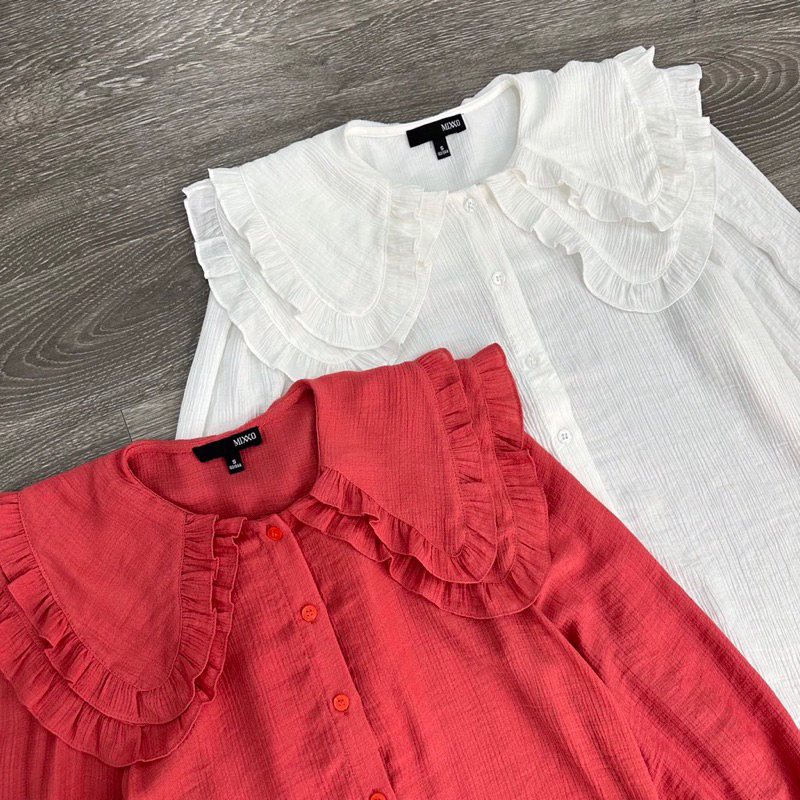 HIPU.VNXK - ÁO MIXXO CỔ LÁ SEN TAY DÀI BO THUN.