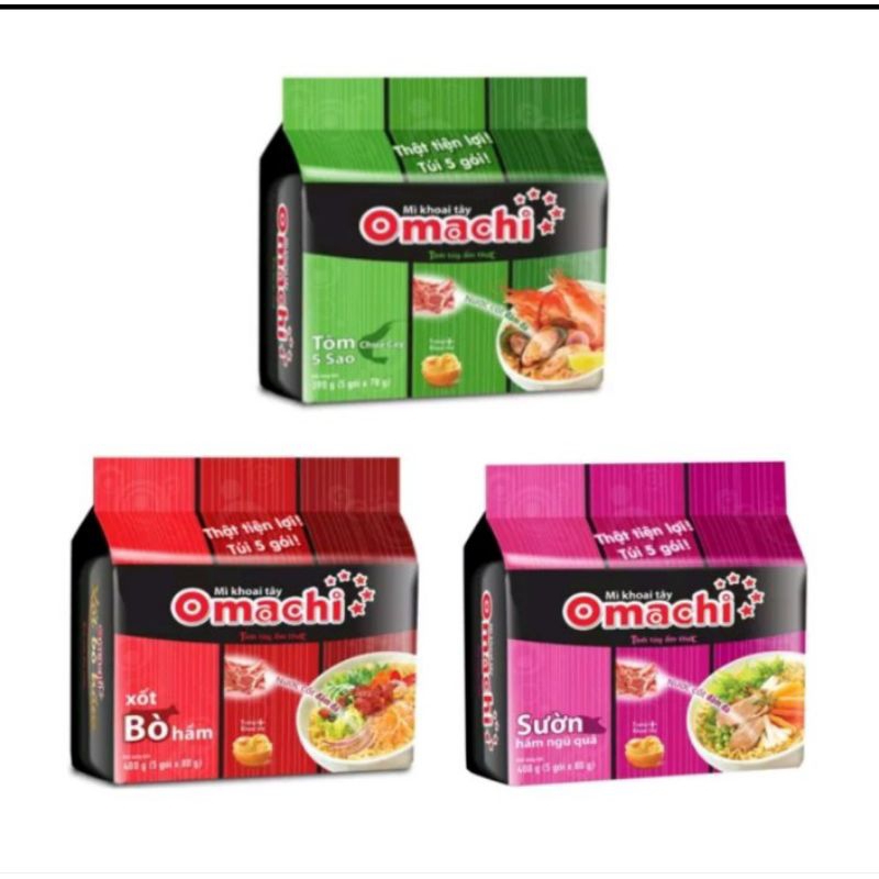 Mì tôm Omachi đủ các loại