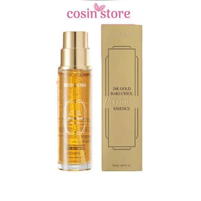 Tinh Chất Vàng Bergamo 120ml 24k Gold Bakuchiol Premium Essence hỗ trợ Dưỡng trắng, dưỡng ẩm shop Cosin Store