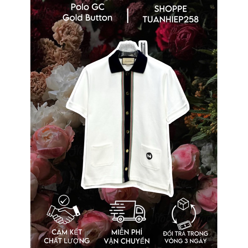 - Áo Polo G.C Gold Button -Polo G.C Khuy Vàng Bản Mới -Hàng QCCC Hot Trend 2023