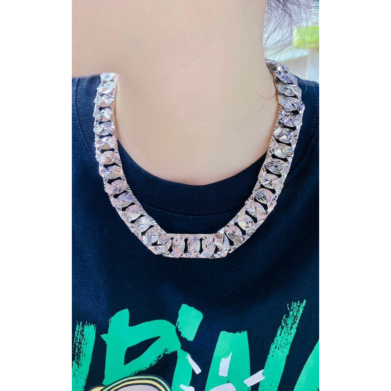 dây chuyền nam lẫn nữ kiểu xích lớn mạ bạch kim mạ vàng 18 cao cấp mẫu mới về