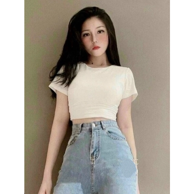 Áo Thun Kiểu Nữ Croptop Đan Dây Sau Lưng
