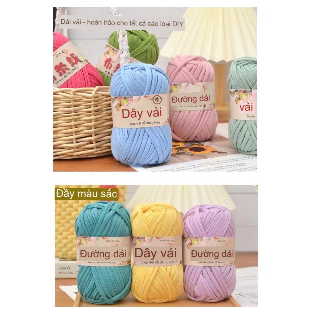 Sợi vải đan móc. sợi vải trơn đủ màu