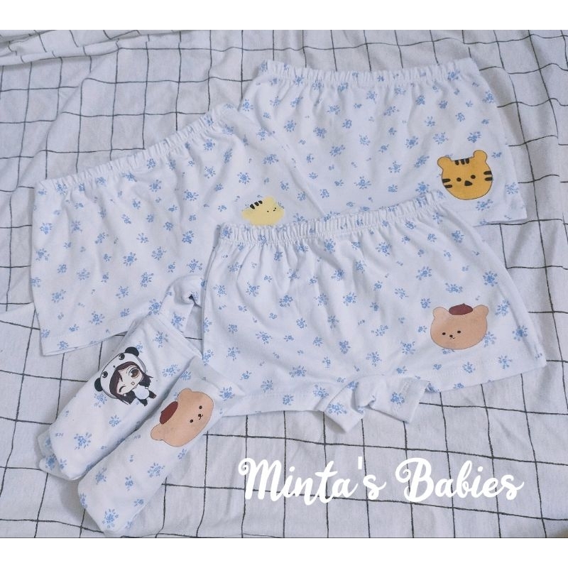 Quần chip đùi bé gái cotton Hàn 4chiều hoa Vintage