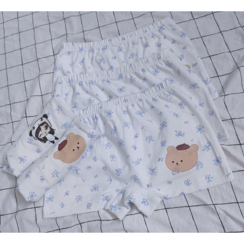 Quần chip đùi bé gái cotton Hàn 4chiều hoa Vintage