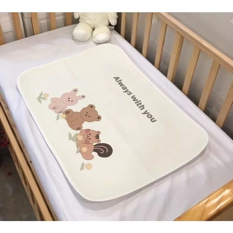 Tấm lót 4D chống thấm cho trẻ sơ sinh, tầm lót thay bỉm cho bé 50x 70cm