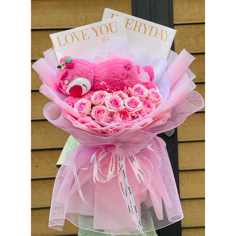 Bó hoa gấu dâu (chỉ ship hỏa tốc tphcm)