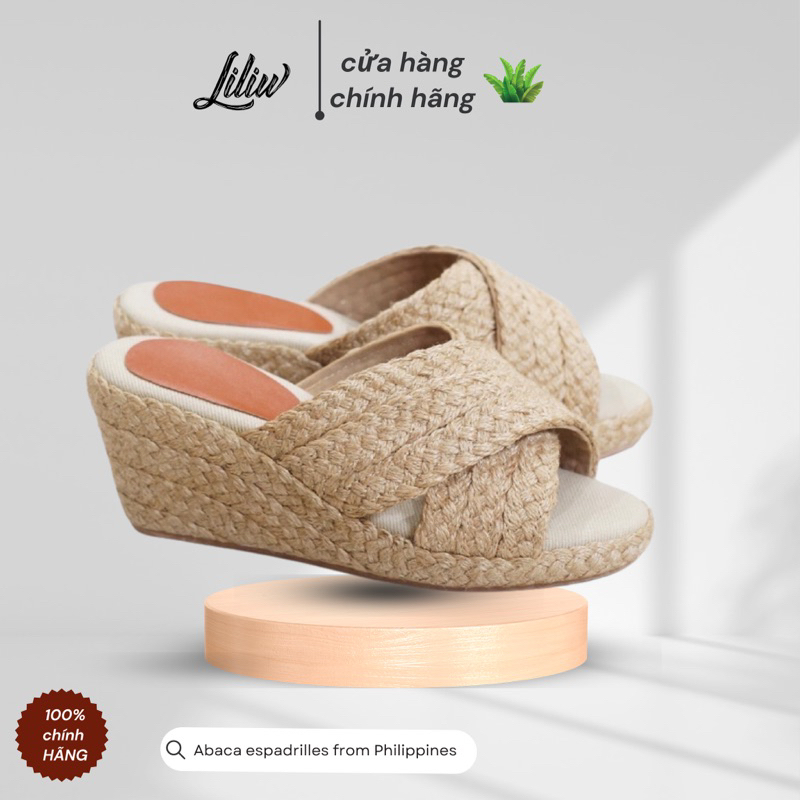 Dép Cói Liliw Dáng Đế xuồng Quai Cói Chữ X 6cm - Vian
