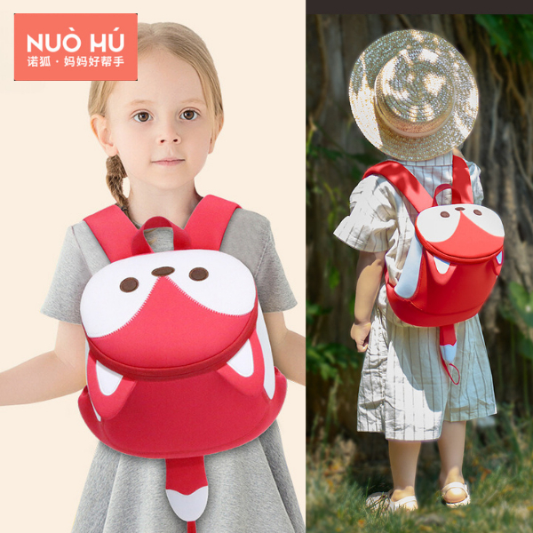 Cặp đi học mẫu giáo cho trẻ sơ sinh Nuohu balo cáo đỏ cho bé 1-3-6 tuổi ba lô chống thất lạc cặp đi học trẻ em hoạt hình