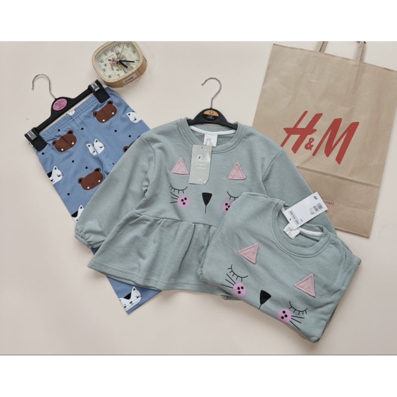 Set áo baby doll mèo mix legging cho bé style dễ thương - Có buôn sỉ-SP 4667