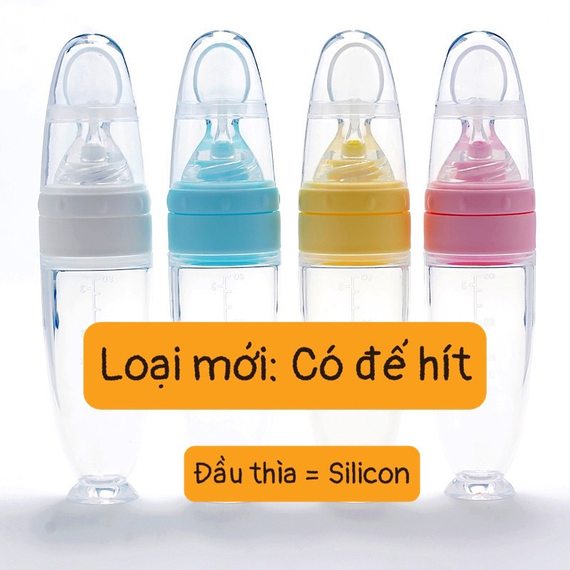 Bình thìa ăn dặm silicone 120ml cho bé có vạch chia ml,bón cháo, đút bột