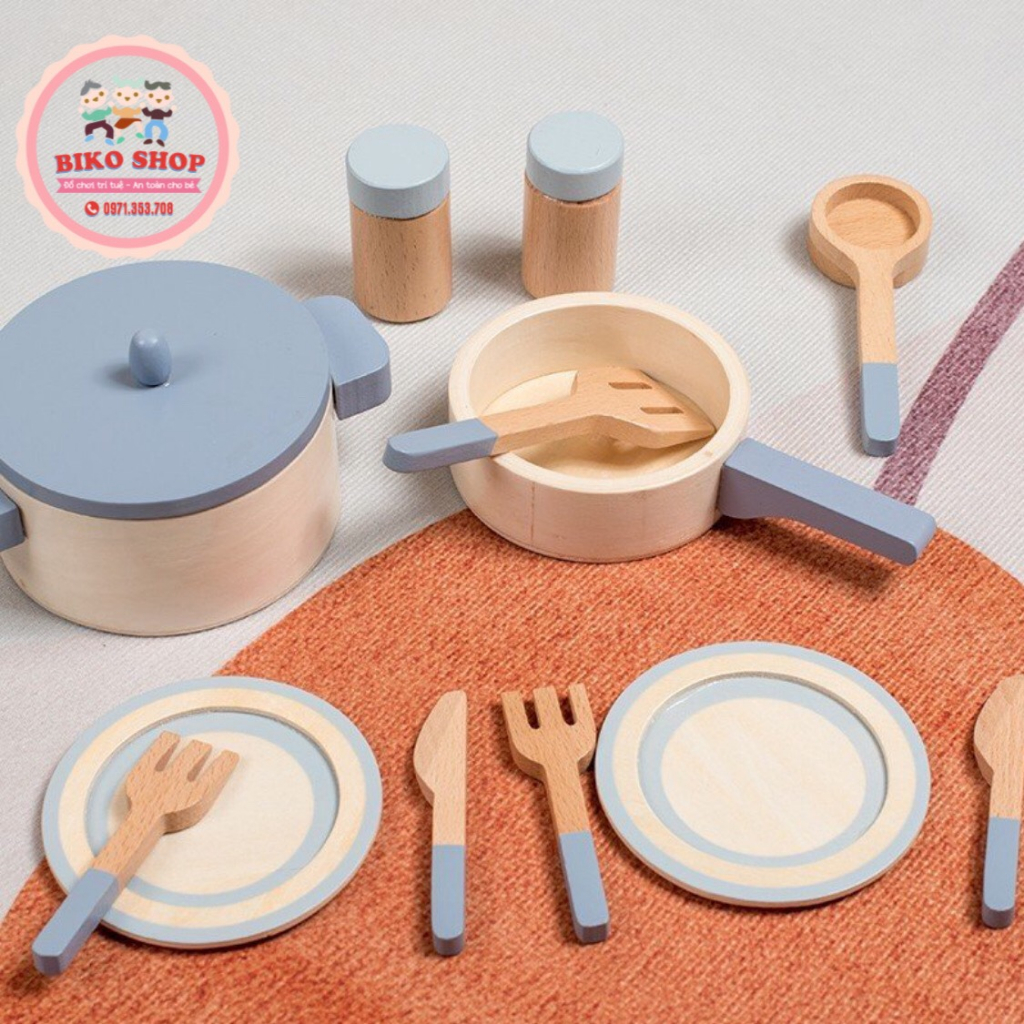 Set nồi Cucinino bằng gỗ cho bé