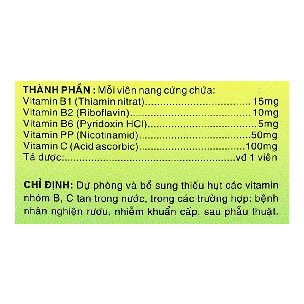 B Complex C bổ sung vitamin nhóm B và vitamin C