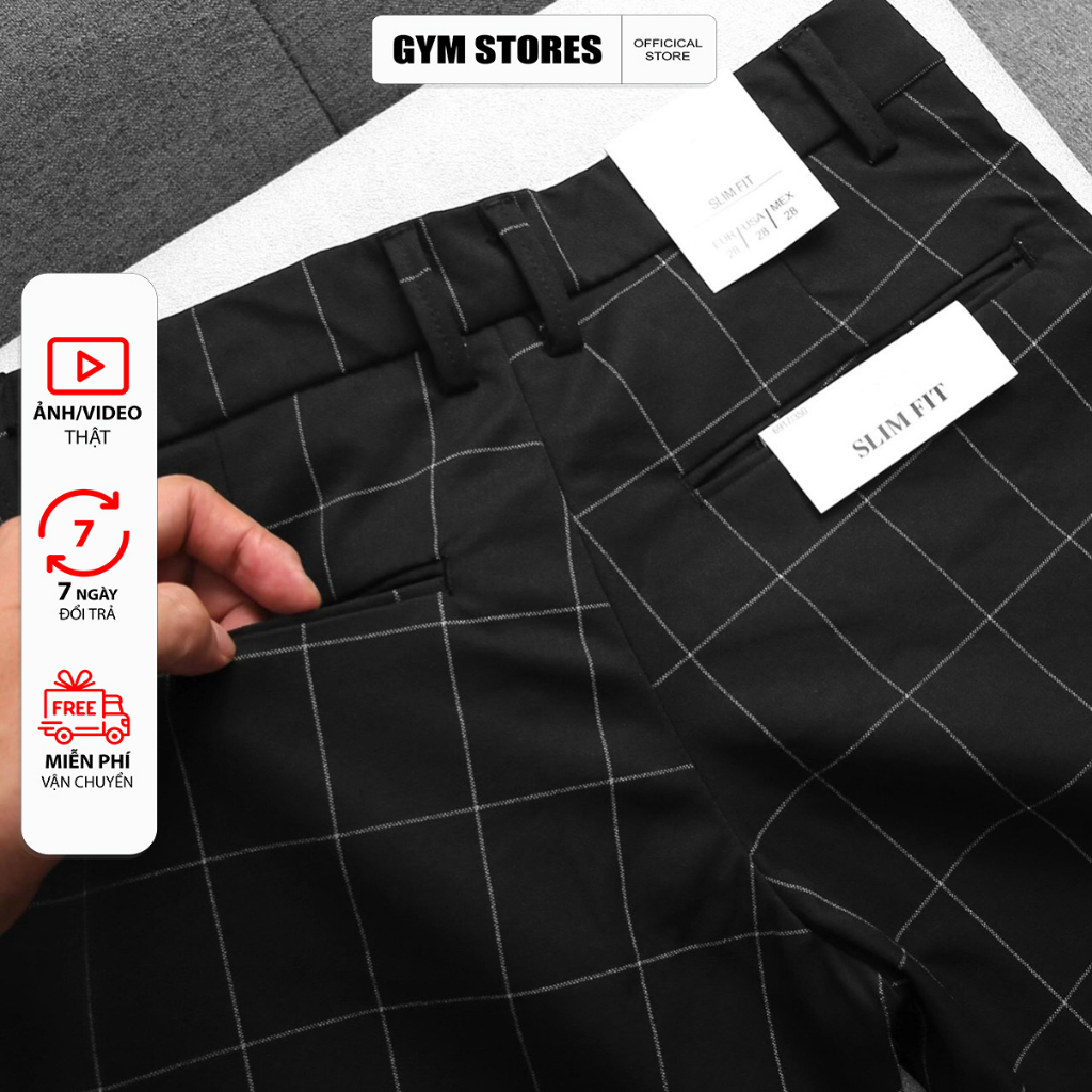 SIZE 27-36  QUẦN TÂY NAM CARO CAO CẤP CHẤT MỀM KHÔNG NHĂN PHONG CÁCH LỊCH CHẤT VẢI CO GIÃN FROM SLIM TDCR