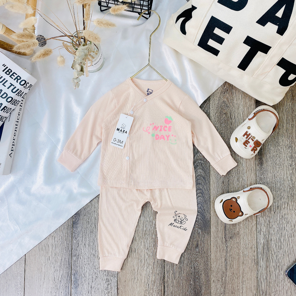 Bộ dài tay sơ sinh bảng màu mới cute hot hít Mazakids