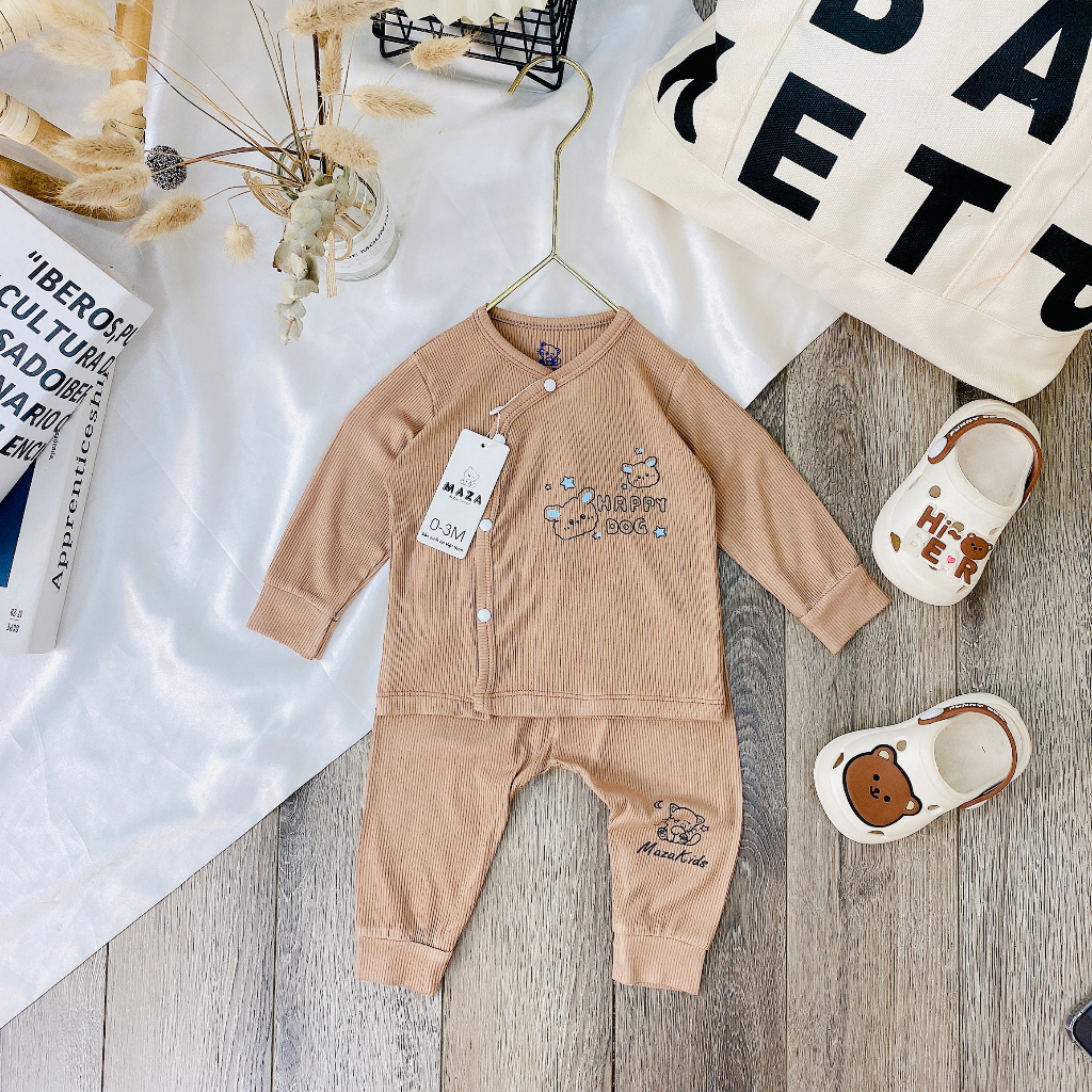 Bộ dài tay sơ sinh bảng màu mới cute hot hít Mazakids