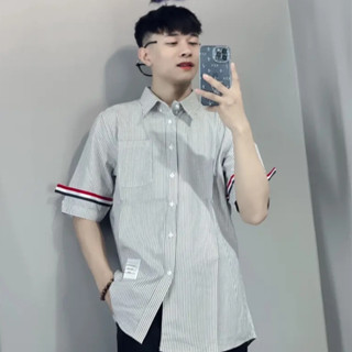 Áo sơ mi thome nam nữ tay ngắn boy phố dáng đẹp form chuẩn chất vải cotton mềm mịn mẫu mới nhất Hót Trend