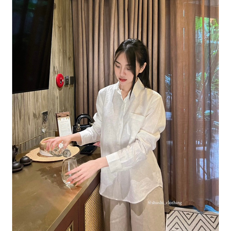 𝐎𝐥𝐢𝐯𝐞 𝐒𝐡𝐢𝐫𝐭𝐬 - Sơ Mi Linen Tưng Washed