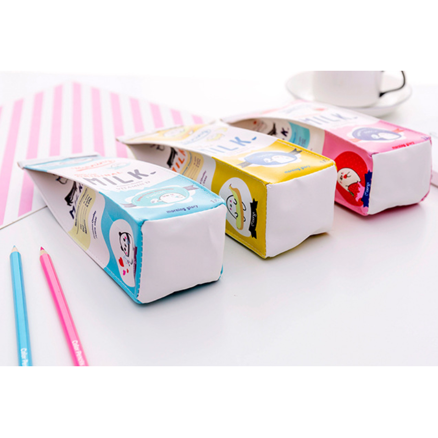 Túi đựng bút học sinh sinh viên - túi đựng đồ cá nhân hình hộp sữa mikl dễ thương