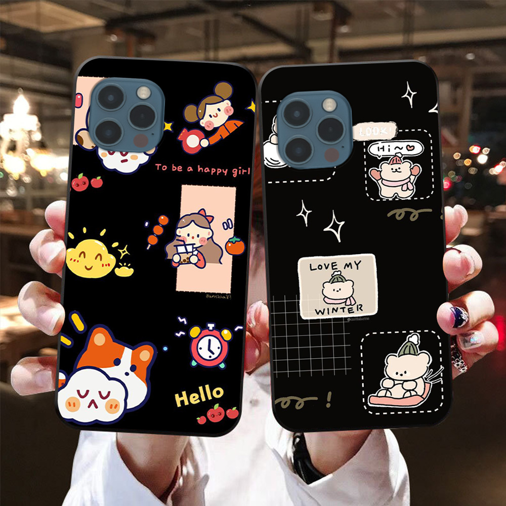Ốp lưng Iphone 12 Pro / ip 12 Pro max in hình kẻ ô các con vật cute dễ thương