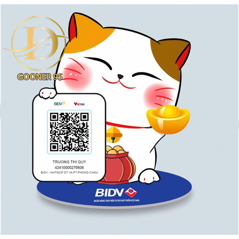 Bảng mã Qr mica, Mã Qr để bàn, Qr mèo thần tài, Qr thanh toán