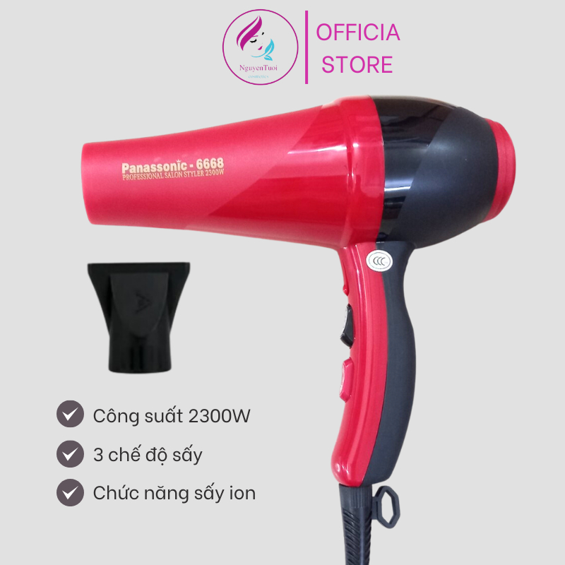 Máy sấy tóc Panassonicc 6668-2300w công suất lớn ánh sáng xanh, hương thơm
