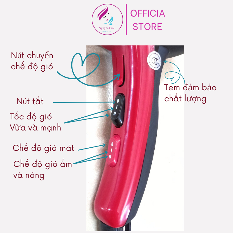 Máy sấy tóc Panassonicc 6668-2300w công suất lớn ánh sáng xanh, hương thơm