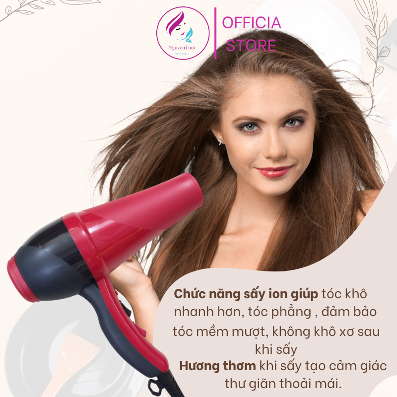 Máy sấy tóc Panassonicc 6668-2300w công suất lớn ánh sáng xanh, hương thơm