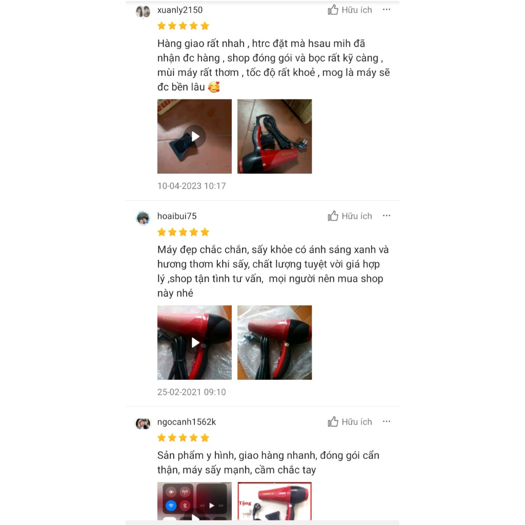 Máy sấy tóc Panassonicc 6668-2300w công suất lớn ánh sáng xanh, hương thơm