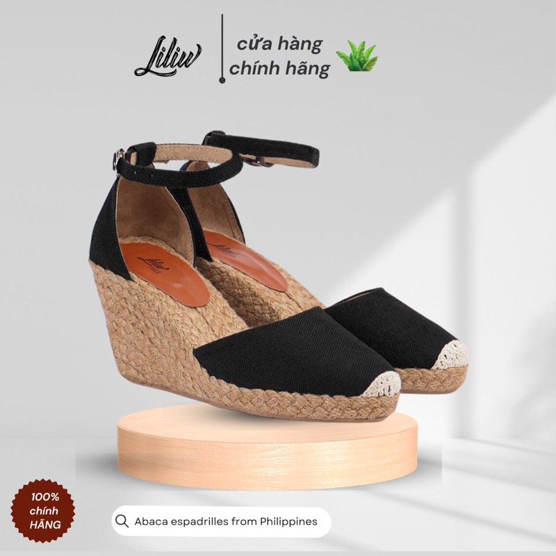 Giày cao gót cói Liliw dáng đế xuồng cao 8cm bít mũi quai gài dễ phối đồ - Cơ bản