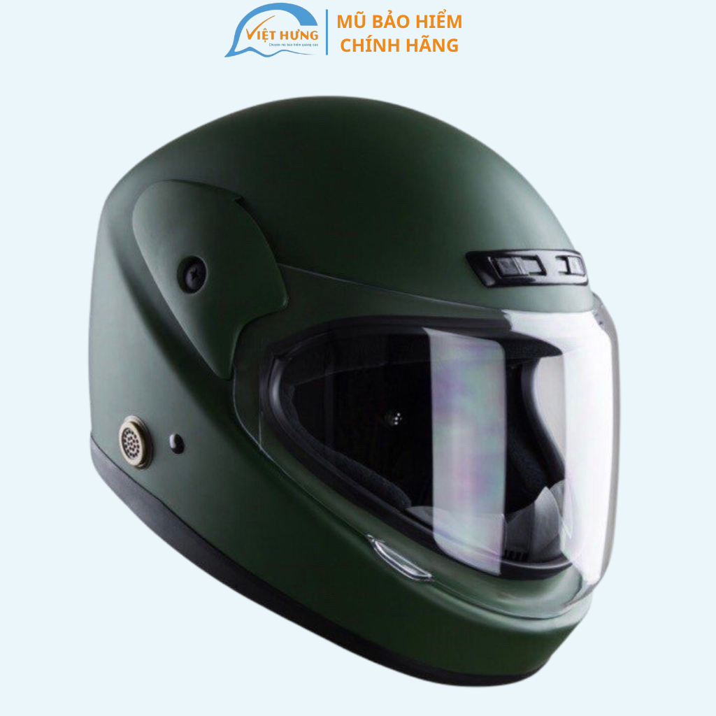 Mũ bảo hiểm Fullface cao cấp Asia MT120  - Màu xanh lính nhám – Vòng đầu 57-59cm – Hàng chính hãng  - Bảo hành 12 tháng