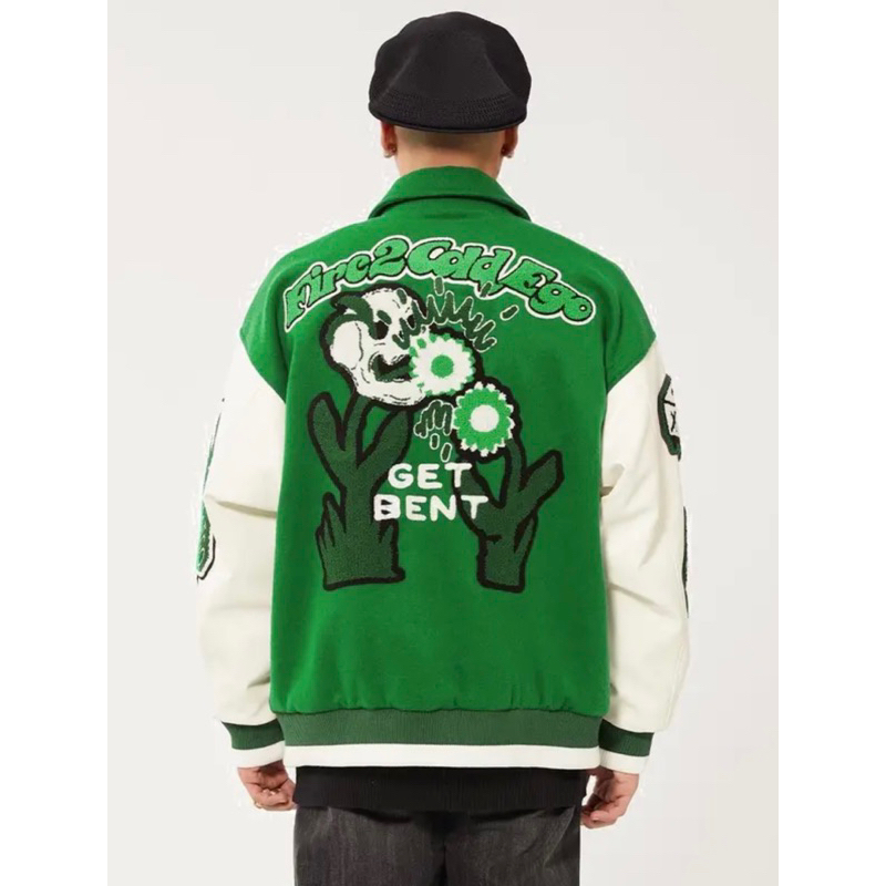 Áo Khoác Bomber Nam Phối Tay Da Chất Liệu Dạ Thời Trang Nam