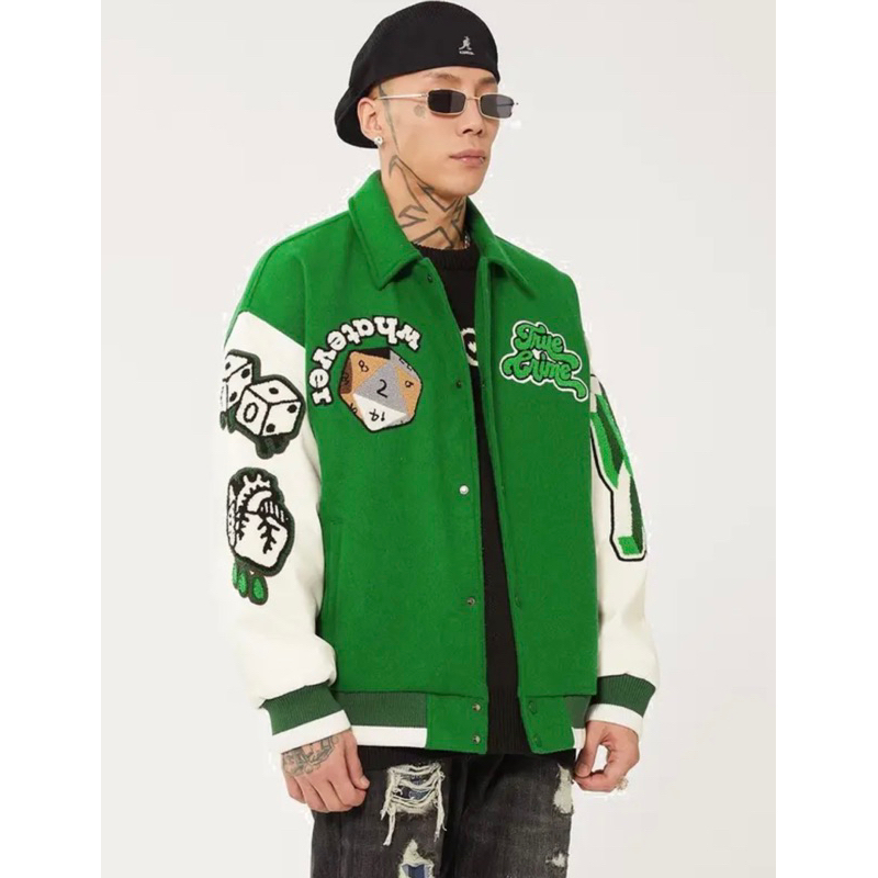 Áo Khoác Bomber Nam Phối Tay Da Chất Liệu Dạ Thời Trang Nam