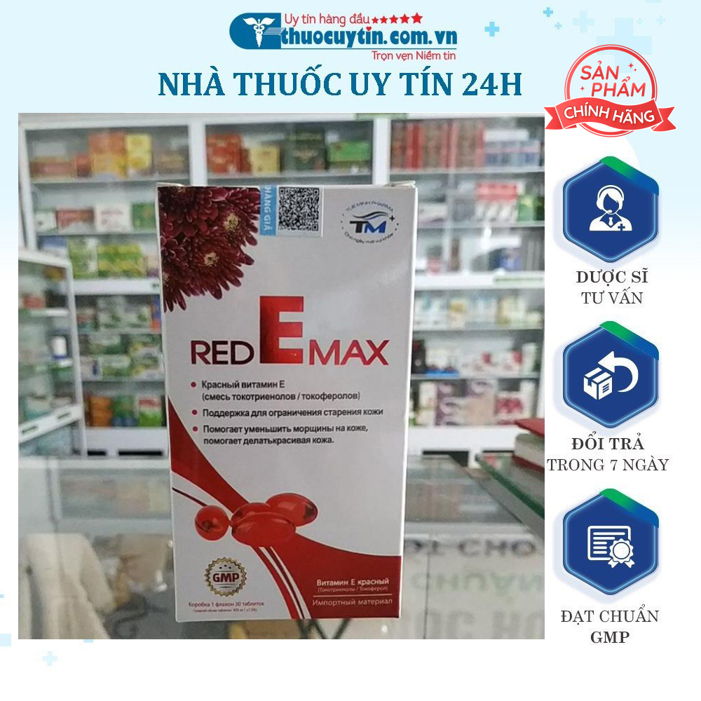 Red E Max 400MIU E đỏ viên uống vitamin dưỡng da mờ nám điều hoà nội tiết(Bác sĩ khuyên dùng)