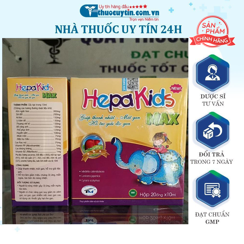 Hepakids Max thanh nhiệt mát gan rôm sẩy bảo vệ gan an toàn cho bé ( Bác sĩ khuyên dùng)