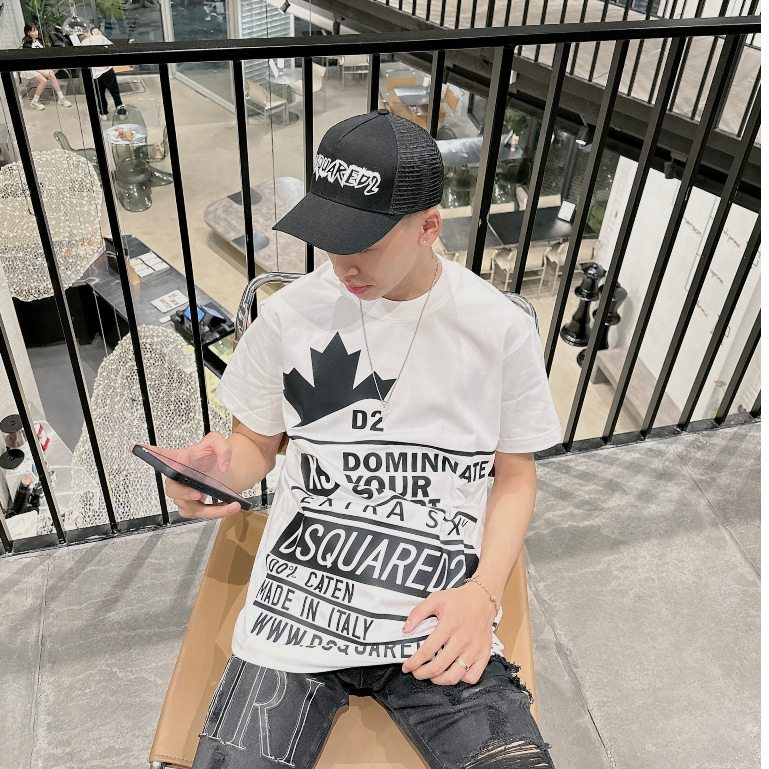 Áo Thun Nam DSQ 090 Hình In Nhiệt Cao Tầng Vải Cotton Co Dãn 4 Chiều Phù Hợp Cho Nam