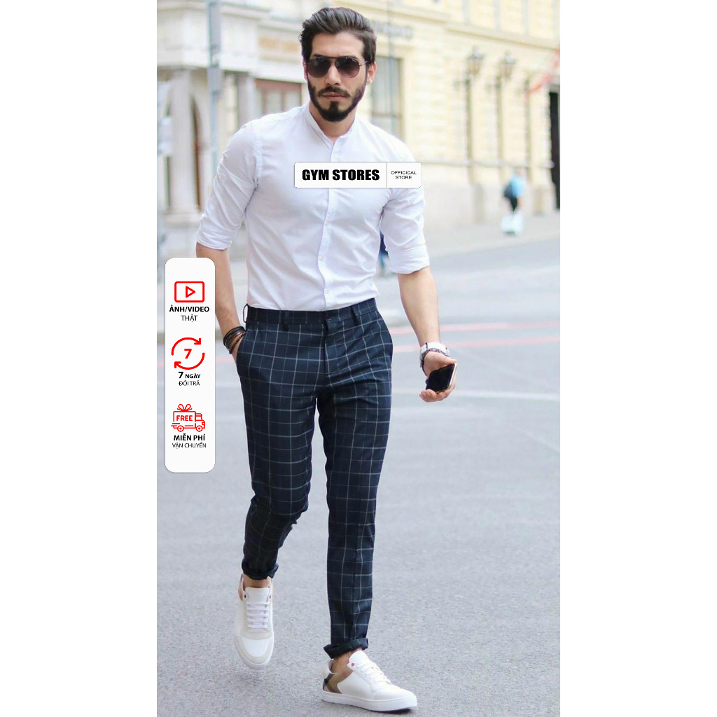 QUẦN TÂY NAM CO GIÃN CAO CẤP CHẤT MỀM KHÔNG NHĂN CARO  TDCR01