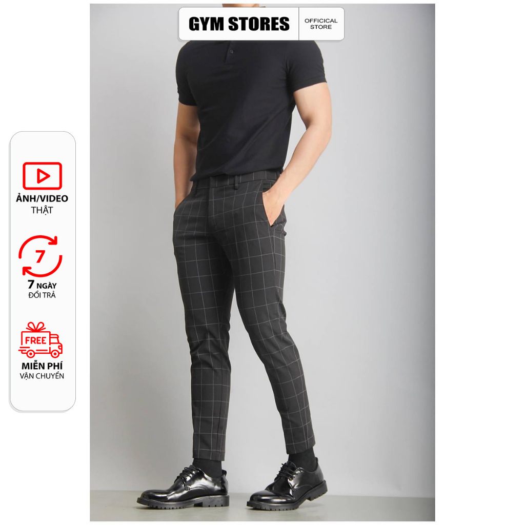 QUẦN TÂY NAM CO GIÃN CAO CẤP CHẤT MỀM KHÔNG NHĂN CARO  TDCR01