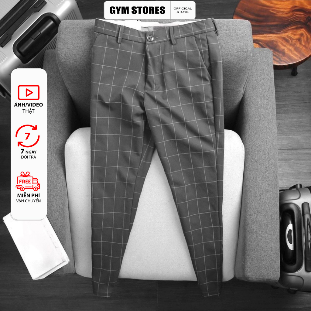 QUẦN TÂY NAM CO GIÃN CAO CẤP CHẤT MỀM KHÔNG NHĂN CARO  TDCR01