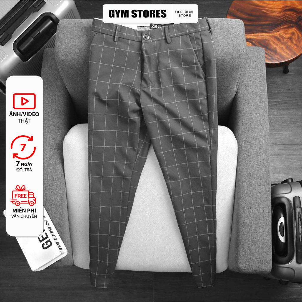 QUẦN TÂY NAM CO GIÃN CAO CẤP CHẤT MỀM KHÔNG NHĂN CARO  TDCR01