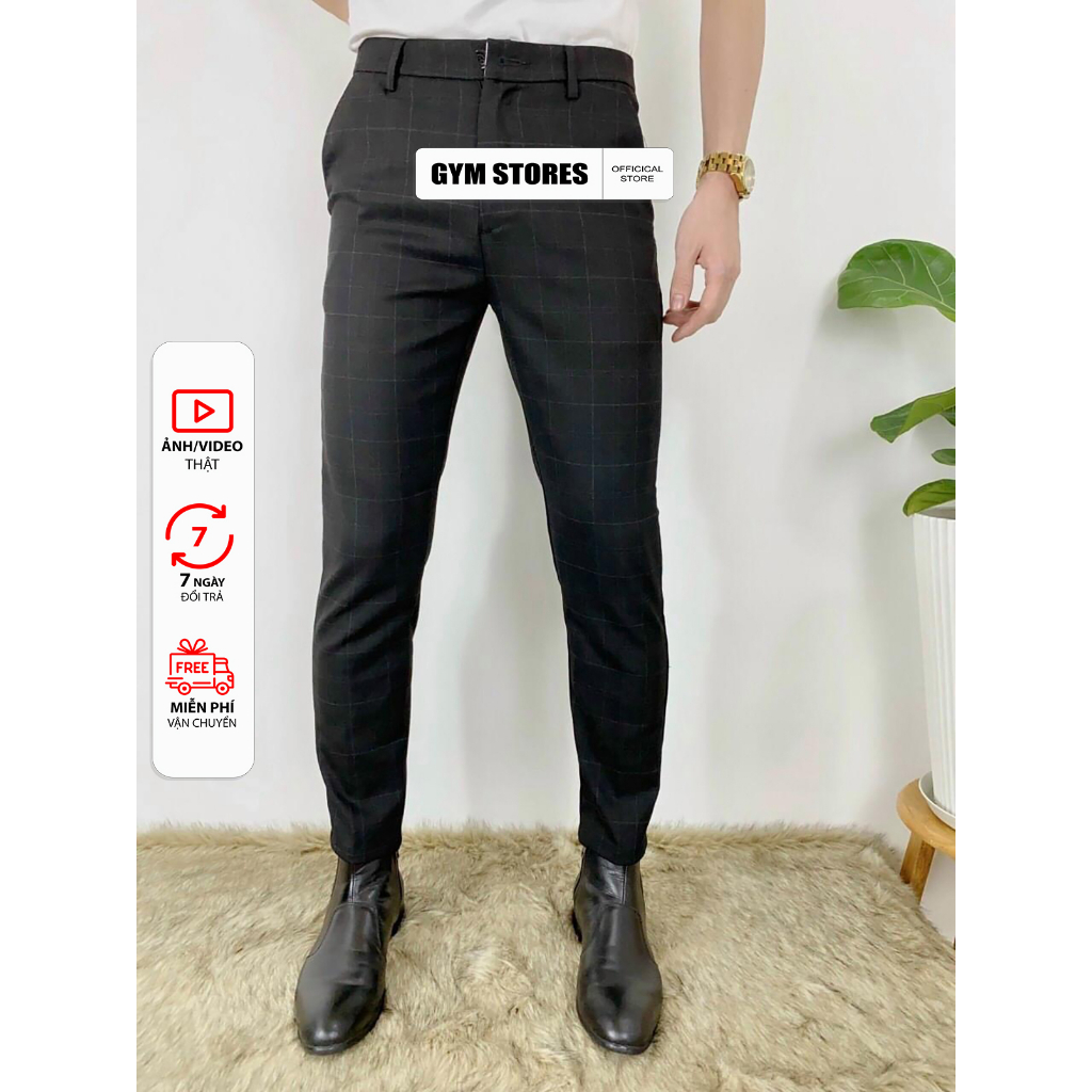 QUẦN TÂY NAM CO GIÃN CAO CẤP CHẤT MỀM KHÔNG NHĂN CARO  TDCR01