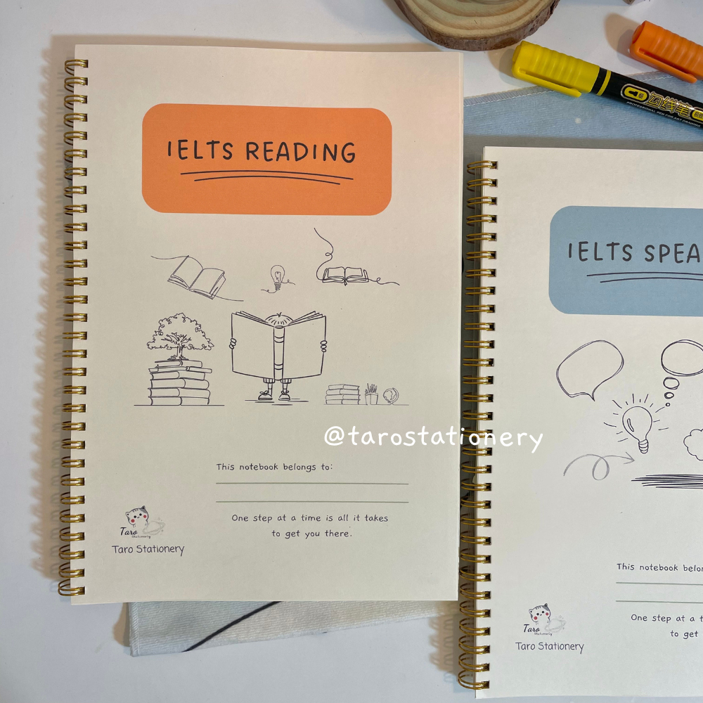 Sổ IELTS Writing, Speaking, Listening, Speaking Sổ Notebook IELTS, Tiếng Anh Taro Stationery