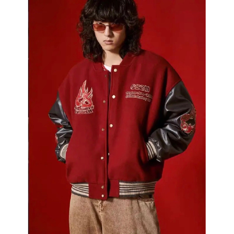 Áo Khoác Bomber Nam Phối Tay Da Chất Liệu Dạ Thời Trang Nam