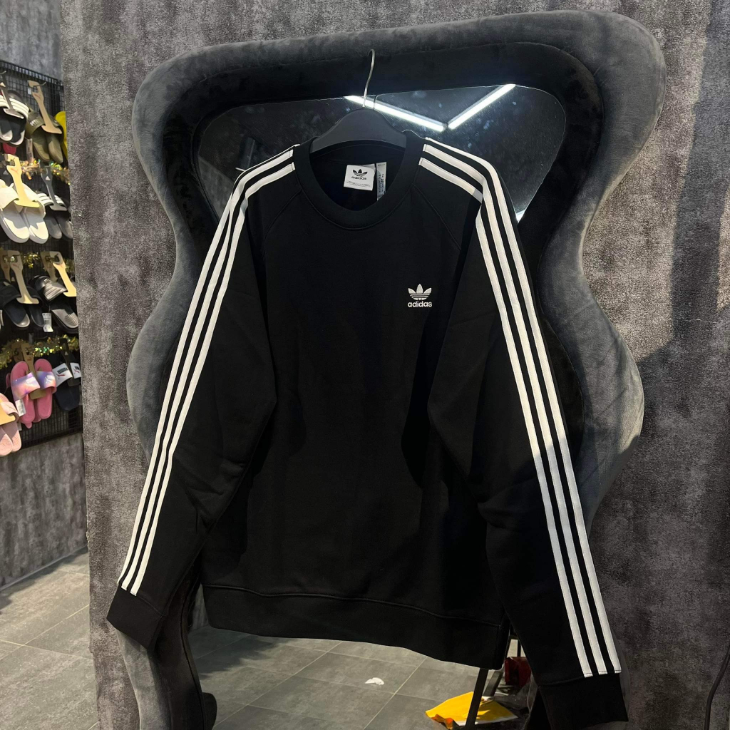 Áo Tay Dài Chính Hãng Adidas ADICOLOR CLASSICS 3-STRIPES CREW Shop Xám Store