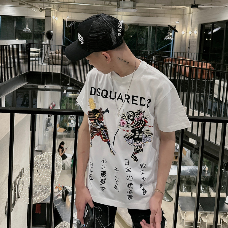 Áo Thun Nam DSQ 103 Hình In Nhiệt Cao Cấp Vải Cotton Co Dãn 4 Chiều Phù Hợp Cho Nam